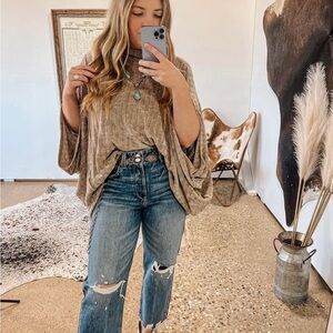 Tan Slouchy poncho sweater